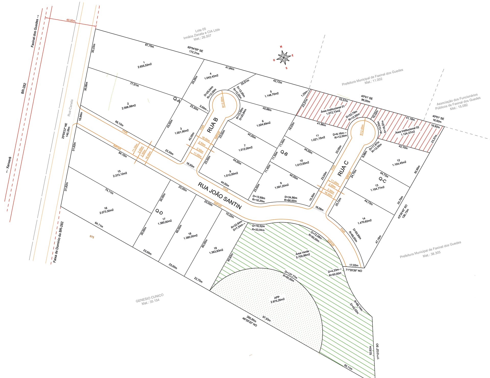Mapa do LOTEAMENTO INDUSTRIAL SANTIM